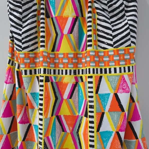 TRINA TURK Multicolor Geometric Pattern Sleeveless Dress, Beach Cover Up, Size S - Picture 13 of 16